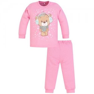 Пижама детская 802п футер размер 64(рост 128) розовый_мишка Утенок. Цвет: розовый
