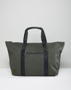 Парусиновая дорожная сумка цвета хаки Carryall Mi-Pac. Цвет: зеленый
