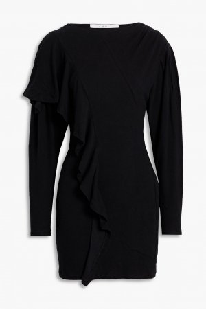 Платье мини Samina из эластичного хлопкового джерси с оборками , черный IRO