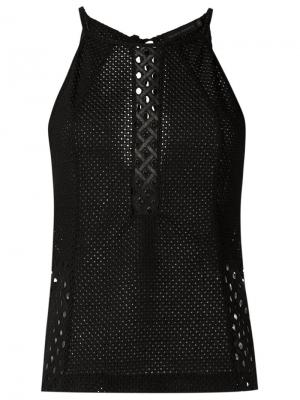 Кружевная блузка Giuliana Romanno. Цвет: чёрный