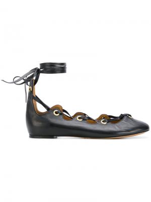 Балетки со шнуровкой Isabel Marant. Цвет: чёрный