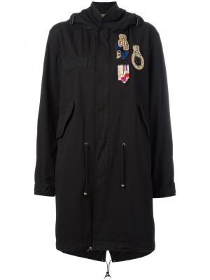 Пальто в стиле милитари с заплатками Mr & Mrs Italy. Цвет: чёрный