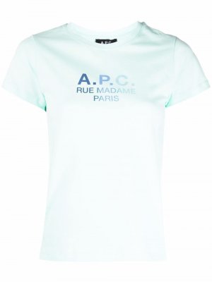Футболка с логотипом A.P.C.. Цвет: зеленый