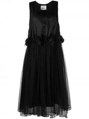 Платье миди с сетчатыми вставками Comme Des Garçons Noir Kei Ninomiya. Цвет: черный