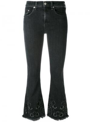 Расклешенные джинсы с цветочной вышивкой Rag & Bone. Цвет: чёрный