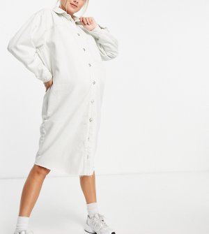 Белое джинсовое платье-рубашка в стиле oversized Maternity-Белый Topshop