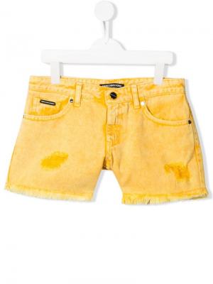 Джинсовые шорты Marco Bologna Kids. Цвет: желтый