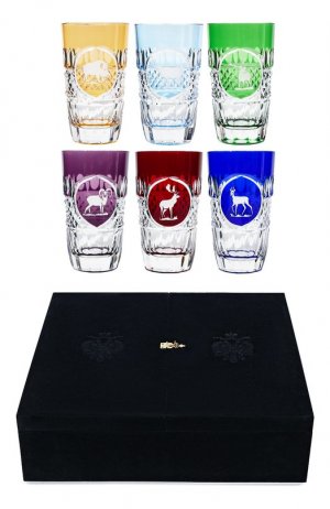 Набор из шести стаканов для сока Hunt Tsar. Цвет: разноцветный