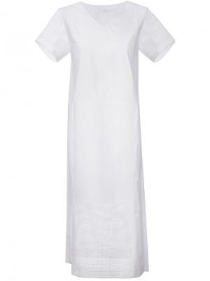 Платье с перфорированной панелью Astraet. Цвет: белый