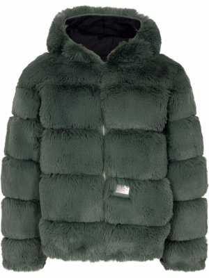 X WTAPS faux-fur hooded jacket Supreme. Цвет: зеленый