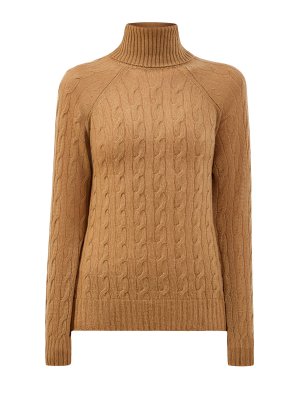 Тонкий свитер из кашемира узорной вязки с вышивкой ETRO. Цвет: коричневый