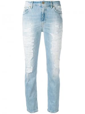 Рваные джинсы-бойфренды Dondup. Цвет: синий