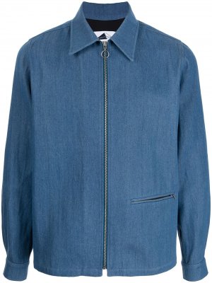 Джинсовая рубашка на молнии Anglozine. Цвет: синий