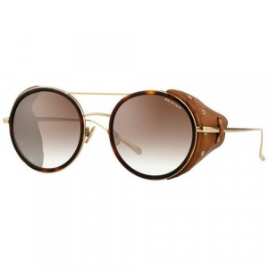Солнцезащитные очки , круглые, градиентные, с защитой от УФ, золотой Belstaff. Цвет: золотистый/золотой