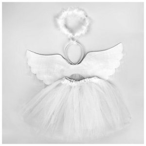 Карнавальный набор Ангел 3 предмета: юбка, ободок, крылья 7980785 ЛАС ИГРАС. Цвет: белый
