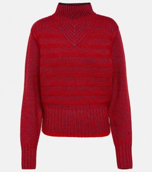 Меланжевый свитер из смесовой шерсти VICTORIA BECKHAM, красный Beckham