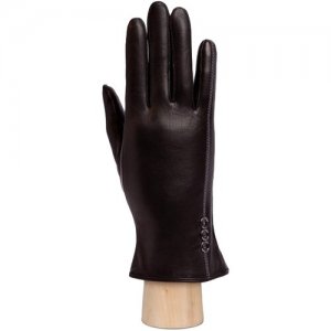 Кожаные перчатки с декоративной фурнитурой IS02805-sh Серый 7 ELEGANZZA. Цвет: серый