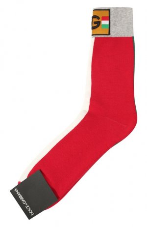 Хлопковые носки Dolce & Gabbana. Цвет: красный