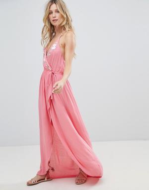Пляжное платье макси с запахом -Розовый Accessorize