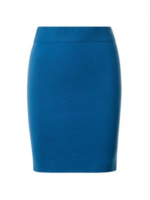 Мини-юбка из смесовой шерсти натуральной , цвет medium blue denim Akris Punto