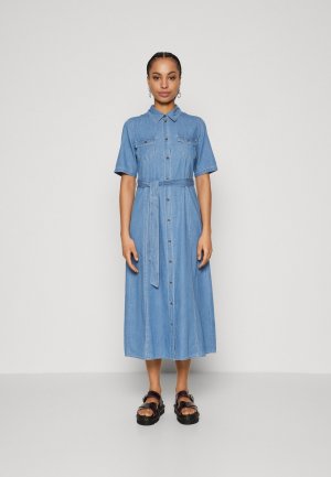 Джинсовое платье VMVIO SHIRT DRESS , цвет medium blue denim Vero Moda