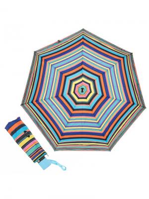 Зонт складной Eclair Blu Guy De Jean. Цвет: черный, голубой, желтый