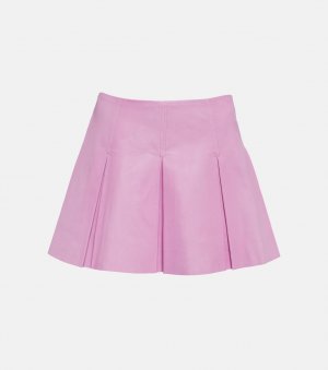Кожаная мини-юбка Surya со складками, розовый STOULS