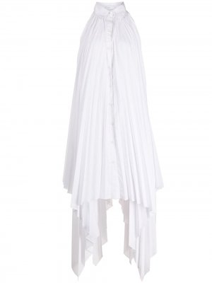 Платье-рубашка без рукавов со складками Rosetta Getty. Цвет: белый