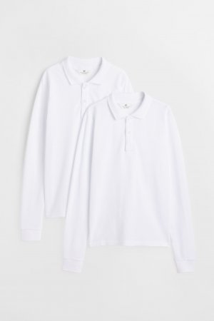 Две пары рубашек-поло с длинными рукавами H&M