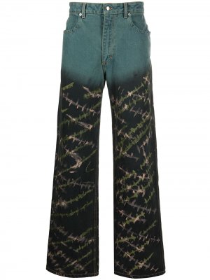 Широкие джинсы с принтом Eckhaus Latta. Цвет: синий