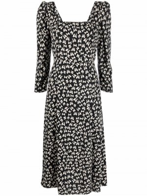 Платье миди Joanna с принтом DVF Diane von Furstenberg. Цвет: черный