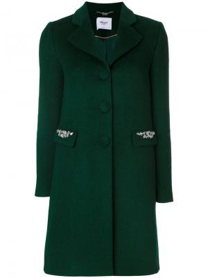 Пальто с декорированными клапанами Blugirl. Цвет: зелёный