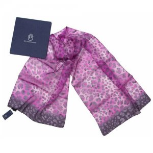 Шелковый леопардовый шарф для девушки 822676 Barbieri. Цвет: серый