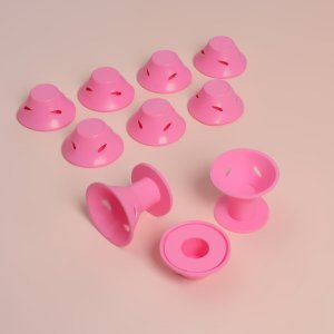 Бигуди силиконовые, d = 2,3/4 см, 10 шт, цвет розовый Queen fair