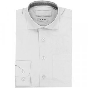 Школьная рубашка , полуприлегающий силуэт, на пуговицах, длинный рукав, манжеты, размер 34/146, белый Sky Lake. Цвет: белый