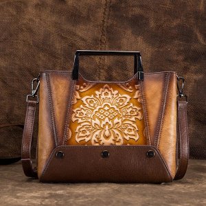 Винтажные сумки на ремне из натуральной кожи с цветочным тиснением, роскошная сумка через плечо, модные женские GZW Baellerry
