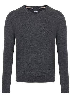 Пуловер шерстяной BOSS. Цвет: серый