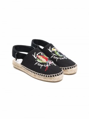Embroidered slingback sandals Kenzo Kids. Цвет: черный