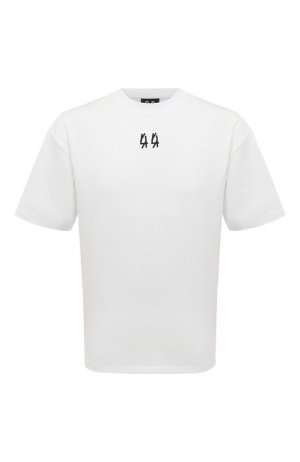 Хлопковая футболка 44 Label Group. Цвет: белый