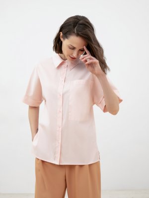 Рубашка женская с коротким рукавом Pompa. Цвет: розовый