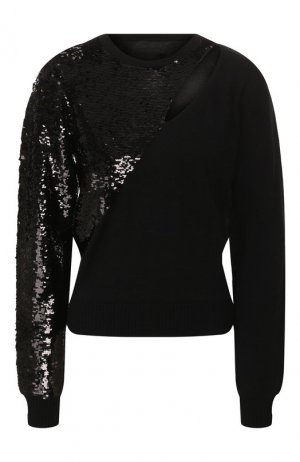 Пуловер с пайетками RTA. Цвет: черный
