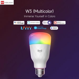 Светодиодная лампочка YEELIGHT W3 E27 900LM Многоцветная интеллектуальная работает с Google Assistant, Amazon Alexa и Samsung SmartThings. Xiaomi