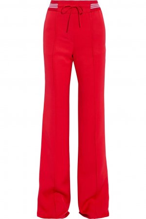 Полосатые брюки прямого кроя из фая VALENTINO GARAVANI, красный Garavani