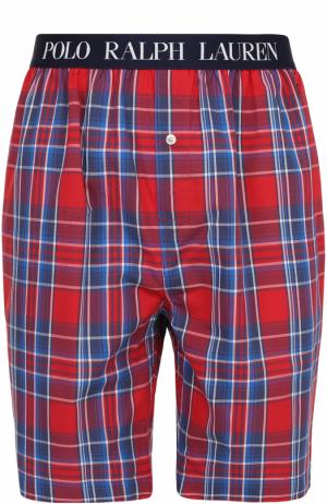 Хлопковые домашние шорты свободного кроя Polo Ralph Lauren. Цвет: красный