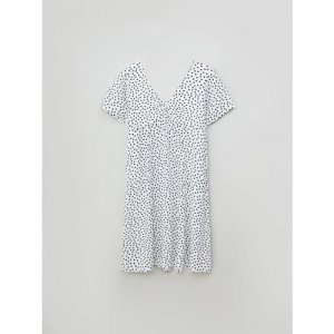 Платье , размер 134, белый, черный Sela. Цвет: белый/черный