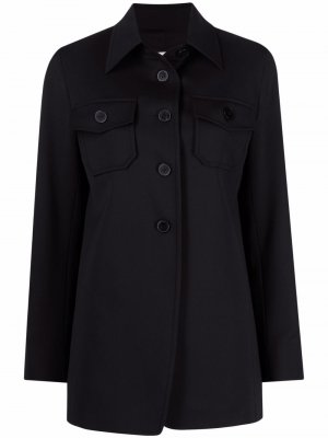Шерстяная куртка-рубашка Alberto Biani. Цвет: черный
