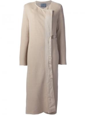 Однобортное пальто Maiyet. Цвет: телесный