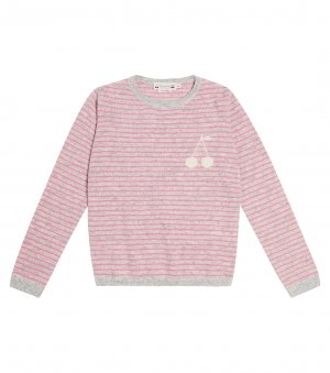 Кашемировый свитер вязки интарсия brunelle , розовый Bonpoint