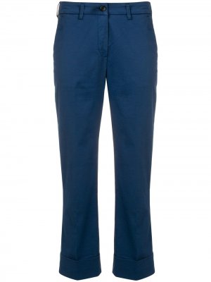 Укороченные брюки средней посадки Fay. Цвет: синий