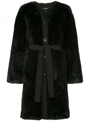 Однобортное пальто с поясом Goen.J. Цвет: черный